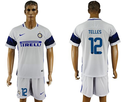 Inter Milan #12 Telles White Away Soccer Club Jersey